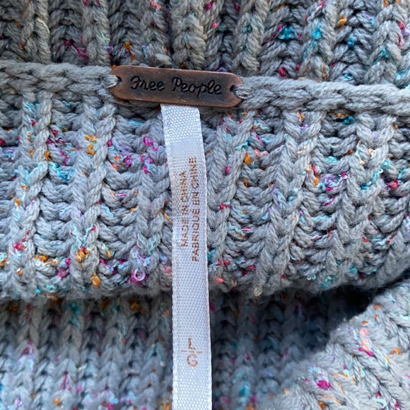 FREE PEOPLE LEO TUNIC SILVER GLEAM COMBO SWEATER - Picture 6 of 15